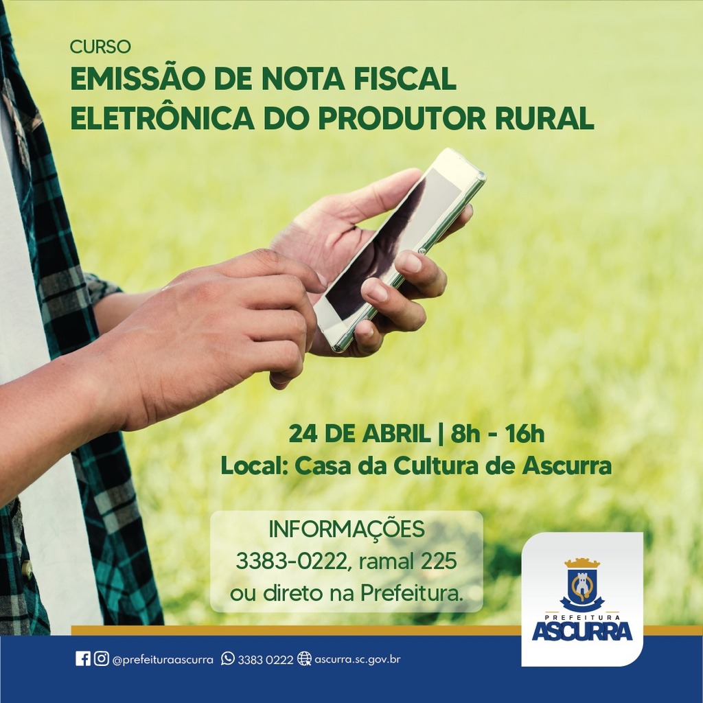 Ascurra promove Curso de Emissão de Nota Fiscal Eletrônica para o Produtor Rural.