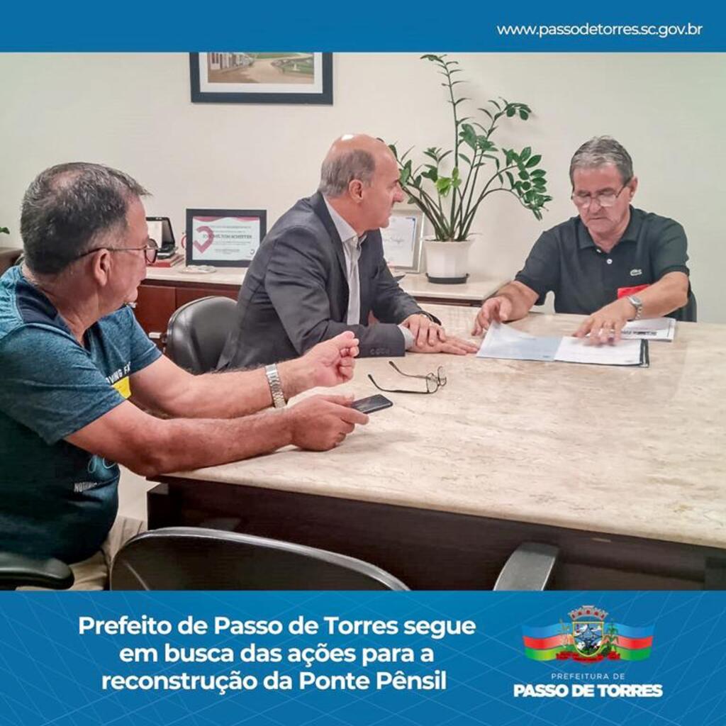 PREFEITO VALMIR SEGUE EM BUSCA DE RECURSOS PARA A RECONSTRUÇÃO DA PONTE PÊNSIL DE PASSO DE TORRES