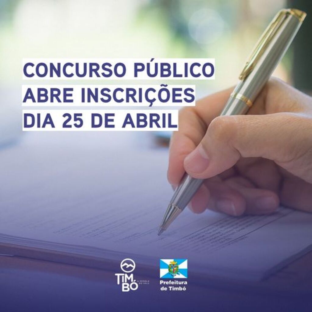 Prefeitura de Timbó abre concurso para 326 vagas com salários de até R$ 6 mil