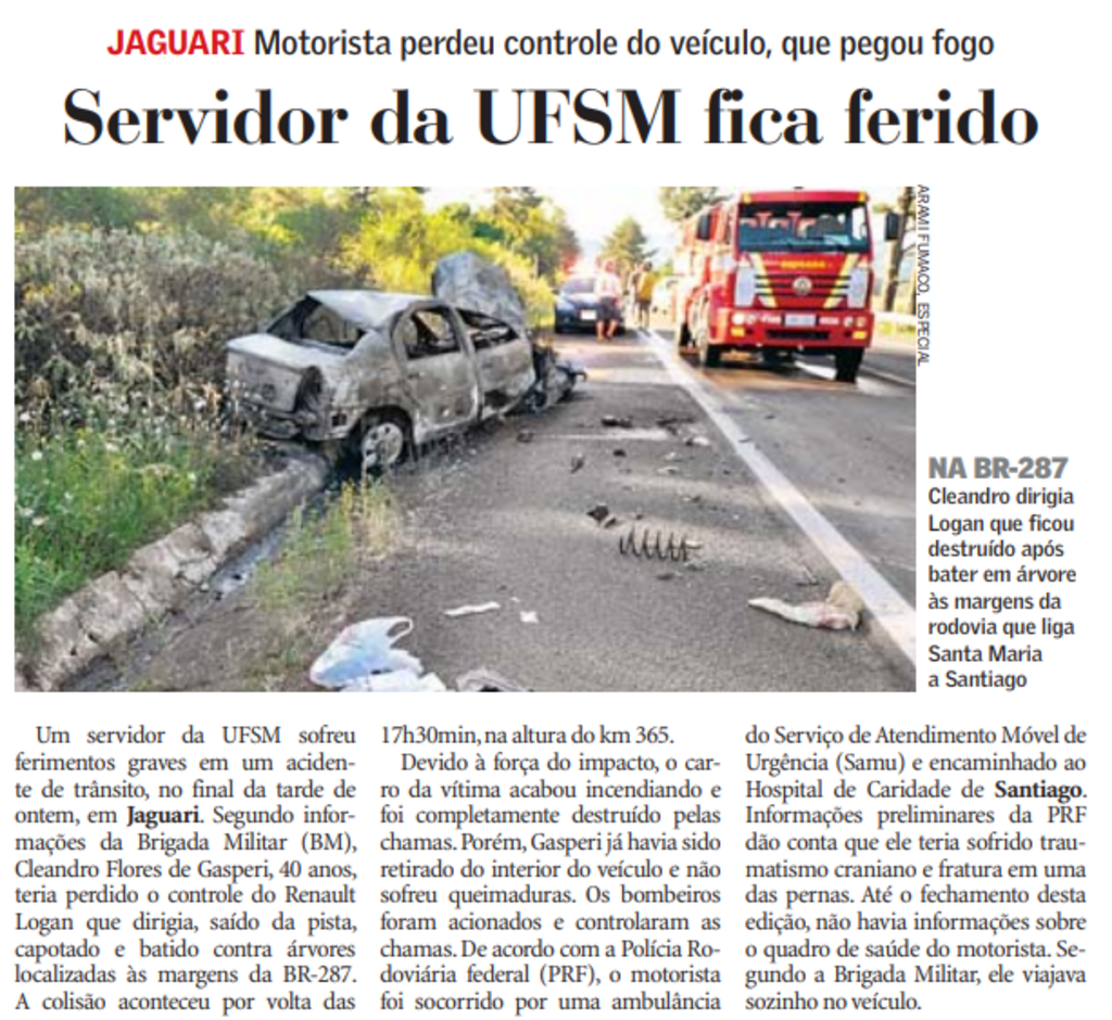 “É uma perda enorme”, afirma colega de servidor da UFSM encontrado morto dentro de carro na BR-287