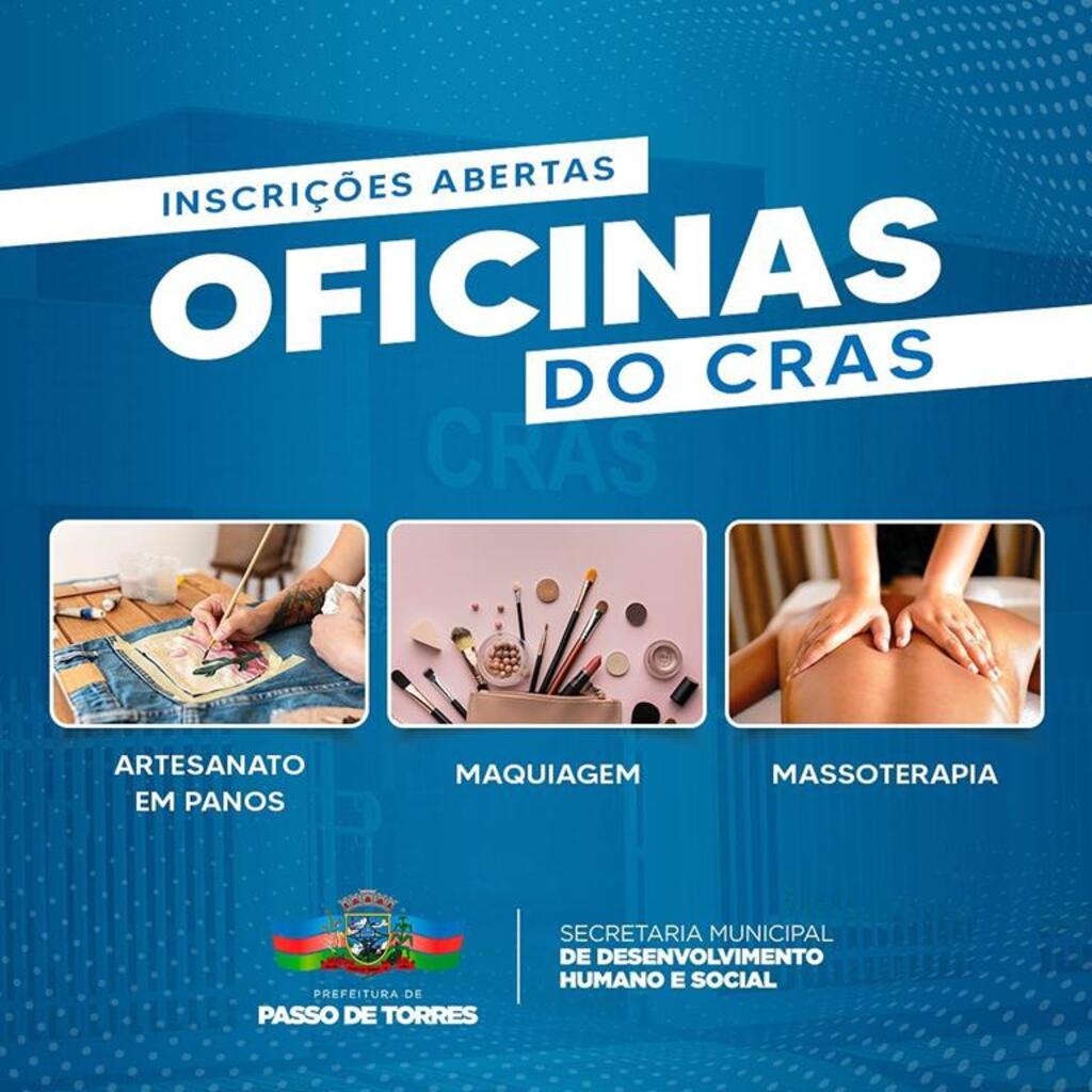 ABERTAS AS INSCRIÇÕES PARA CURSOS PROFISSIONALIZANTES DO CRAS DE PASSO DE TORRES