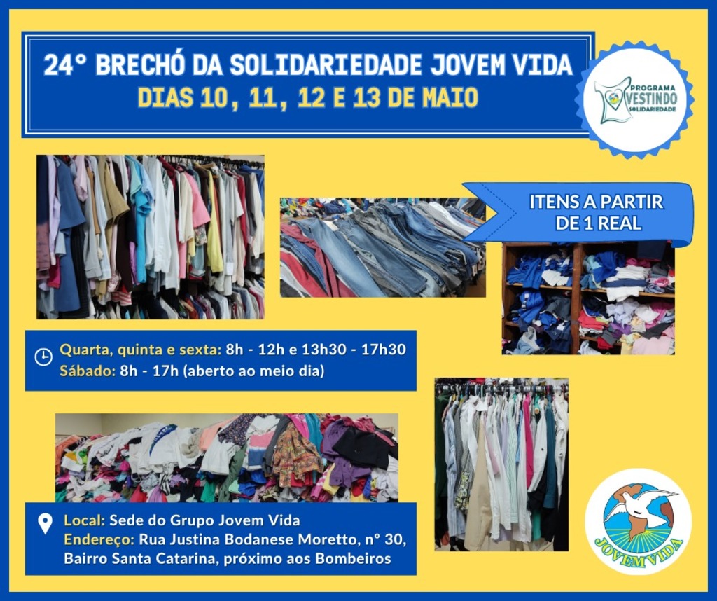 Bazar solidário com itens a partir de R$1,00