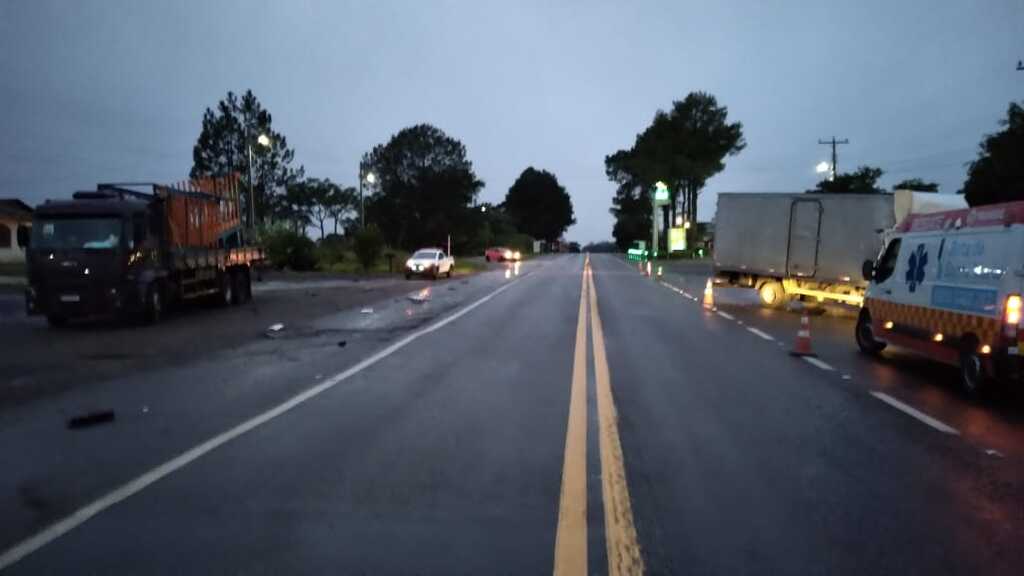 Dois caminhões colidem na RSC-287 na manhã desta sexta-feira em cidade da região