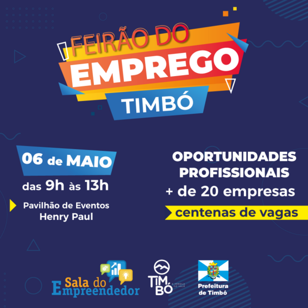 Feirão do Emprego de Timbó neste sábado
