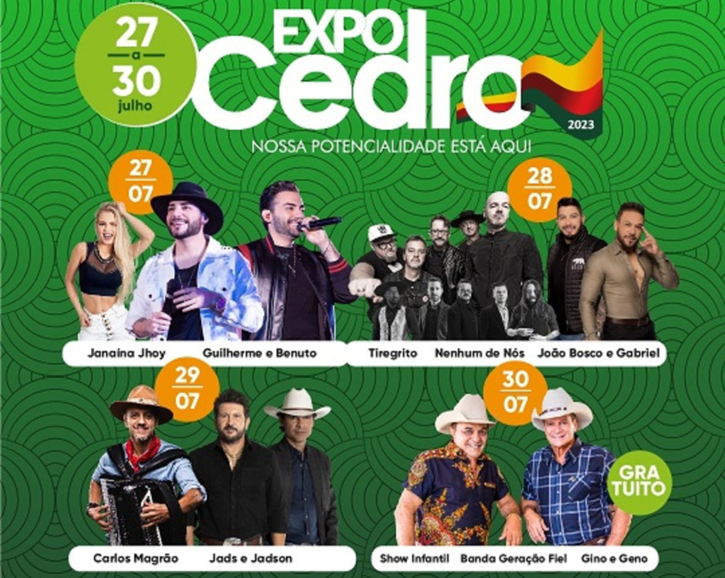 Lançamento da ExpoCedro 2023 foi marcado pelo anúncio das atrações artísticas