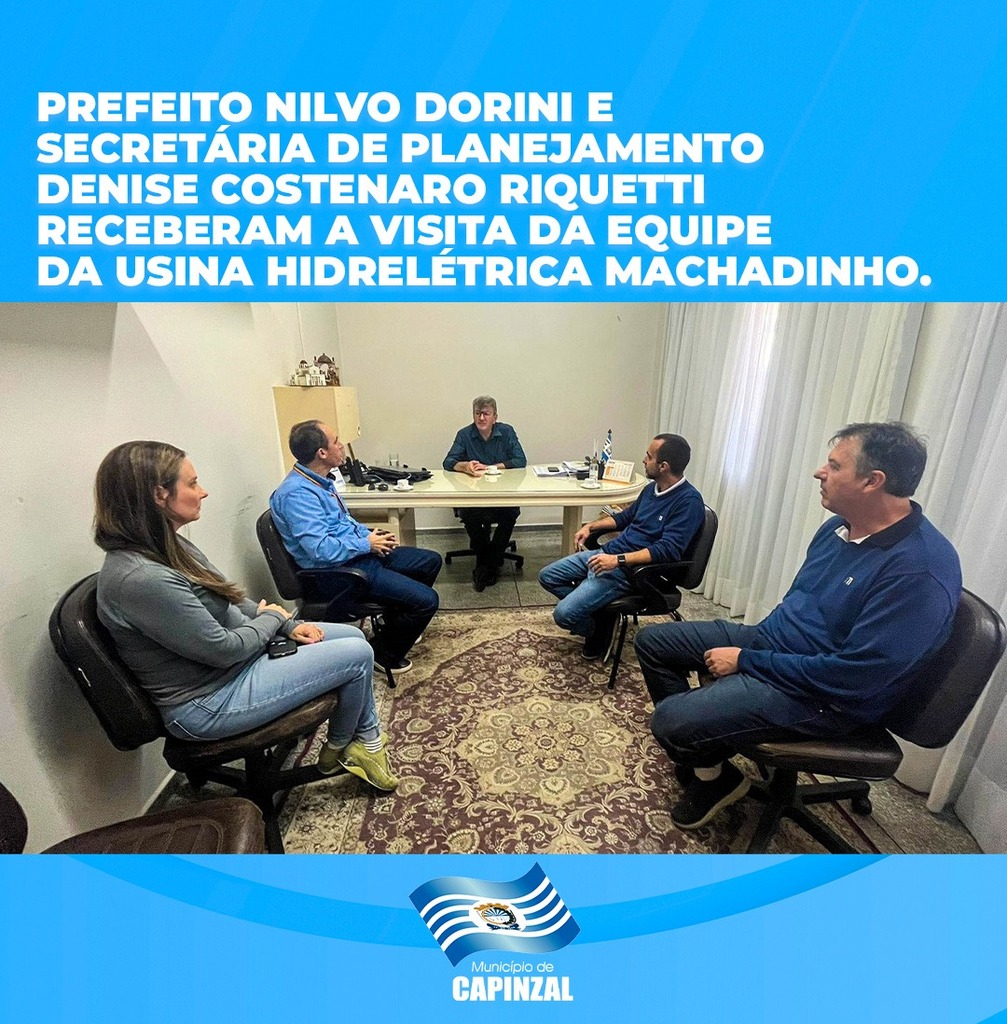 Prefeito e Secretária de Planejamento de Capinzal recebem a visita da equipe da Usina Hidrelétrica de Machadinho