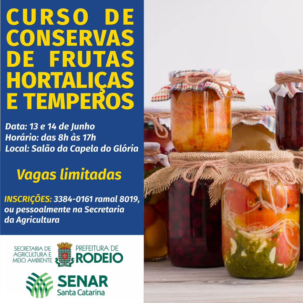CURSO DE CONSERVAS DE FRUTAS, HORTALIÇAS E TEMPEROS