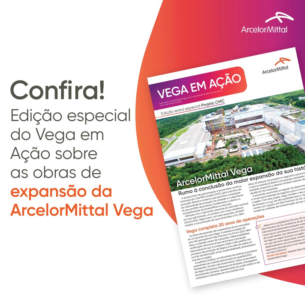 Informativo Vega em Ação traz informações sobre obras de expansão da Unidade de São Francisco do Sul