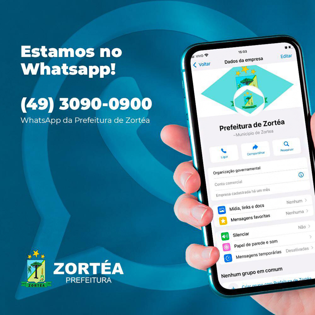 Prefeitura de Zortéa viabiliza novo canal de comunicação com o cidadão, através do WhatsApp