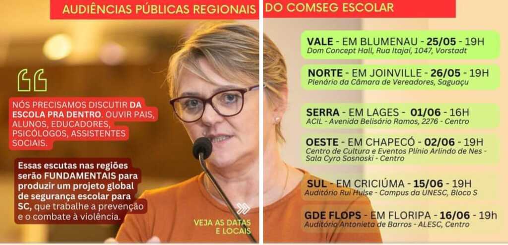 Blumenau abre audiências públicas por proposta unificada de segurança escolar em SC