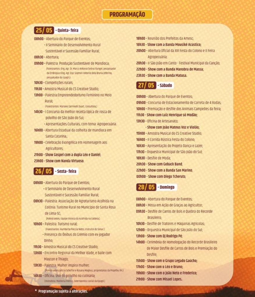 SHOWS, APRESENTAÇÕES E MUITA CULTURA NA XIII FESTA DO COLONO E II FEIRA AGROPECUÁRIA DE SÃO JOÃO DO SUL