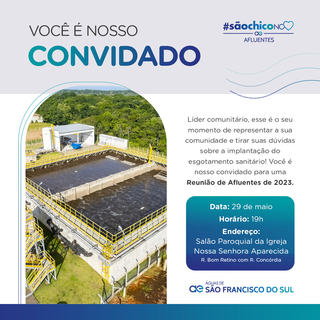 Águas de São Francisco do Sul promove reunião com a população às 19h de segunda-feira, dia 29