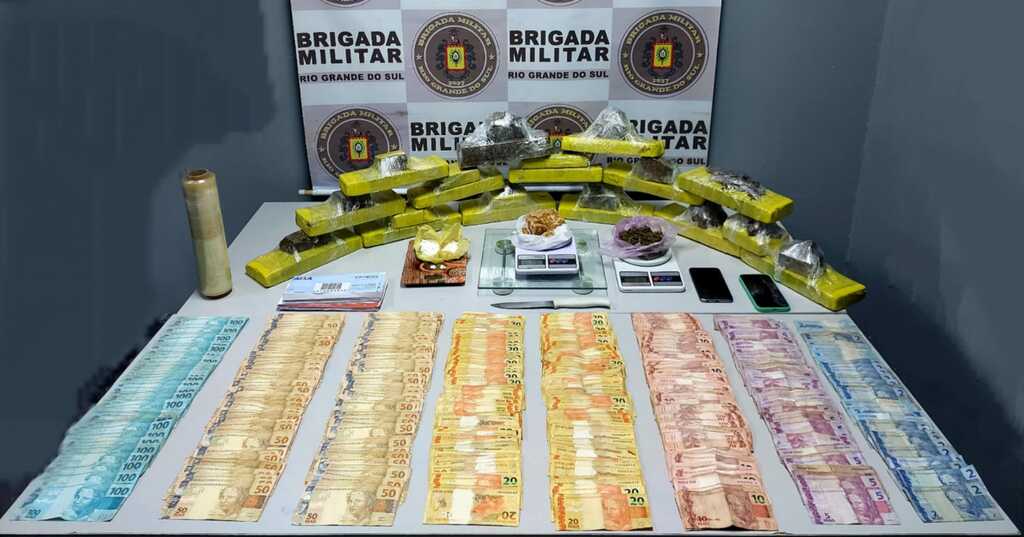 Brigada Militar realiza grande apreensão de drogas e dinheiro em Rio Grande