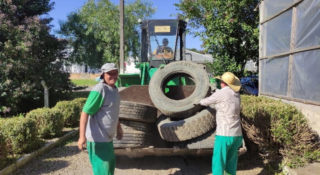 Campanha recolheu 462 pneus para a destinação correta em Otacílio Costa