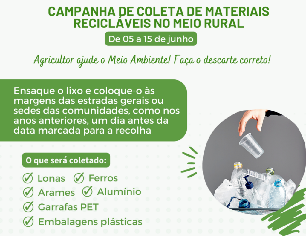 Descanso promove campanha de coleta de materiais recicláveis no meio rural