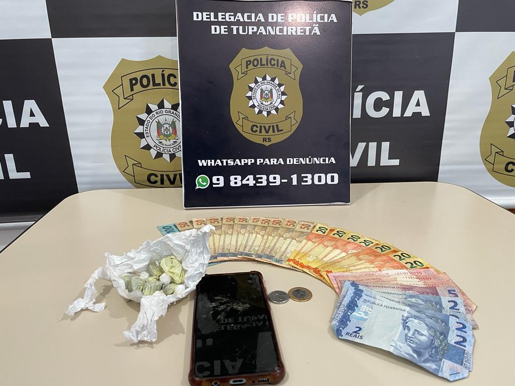 Traficante é preso pela Polícia Civil com porções  de maconha e cocaína em Tupanciretã