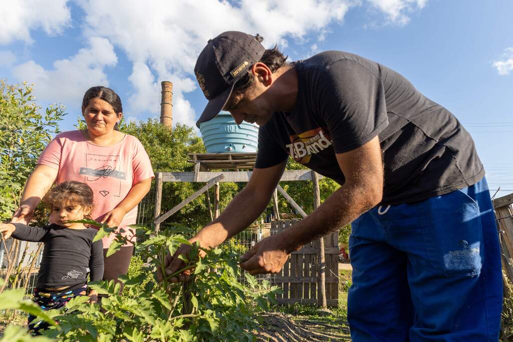 Ítalo Santos - Leandro e Luana, integrantes do grupo Crias da Meneguetti destacam o trabalho na horta comunitária