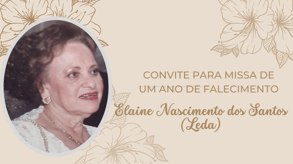 Convite para missa – Elaine Nascimento dos Santos (Leda)