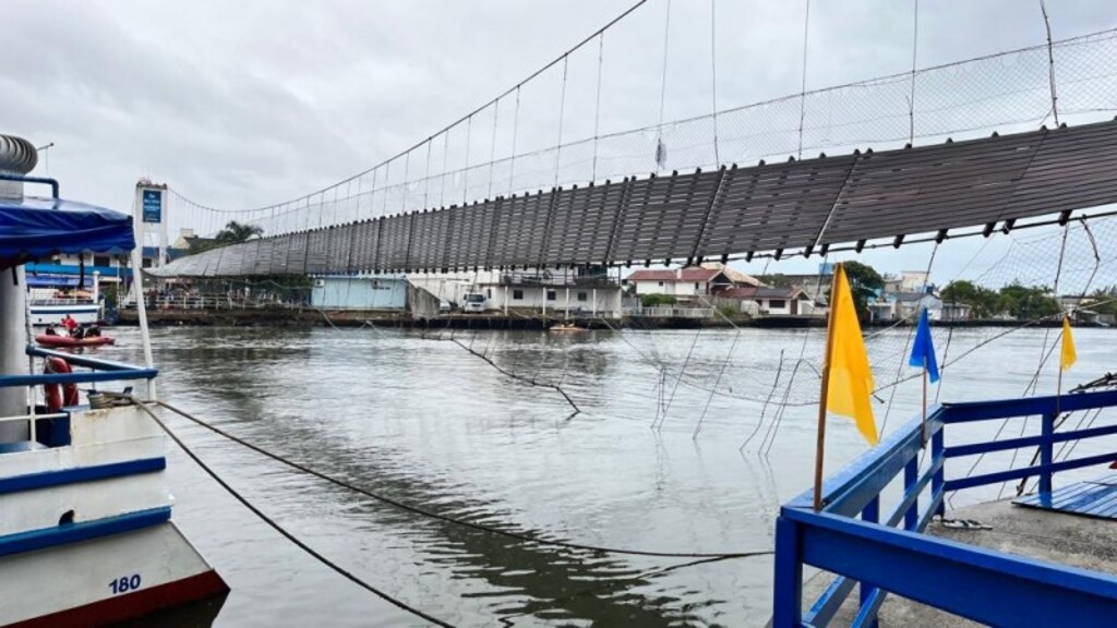 Jovem segue desaparecido após queda da ponte pênsil em Torres