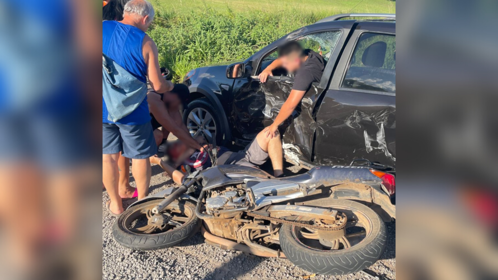 Motociclista fica gravemente ferido após acidente na BR-158 em Santa Maria