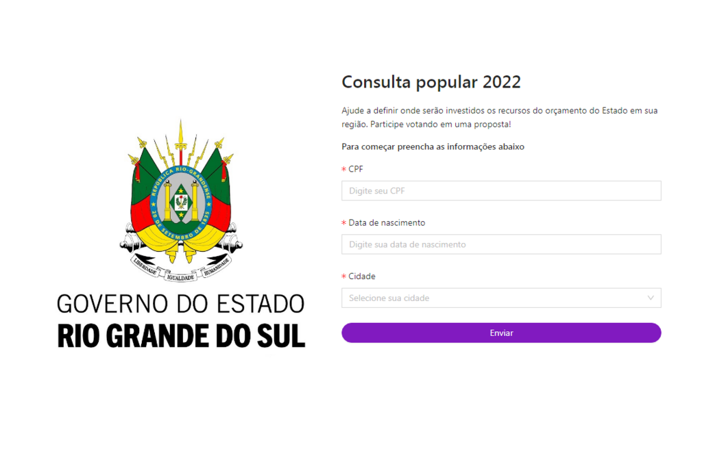 Consulta Popular para inclusão de projetos no orçamento do Estado ocorre via aplicativo e whatsapp