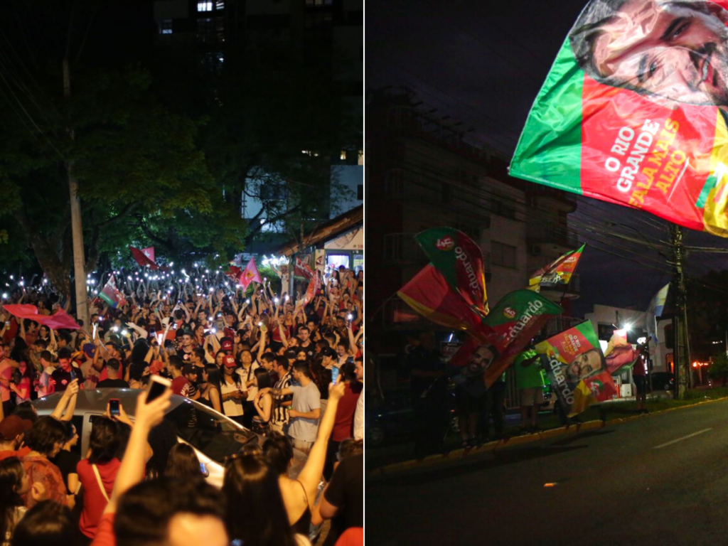 Apoiadores de Lula e Eduardo Leite comemoram resultado em Santa Maria e no Brasil