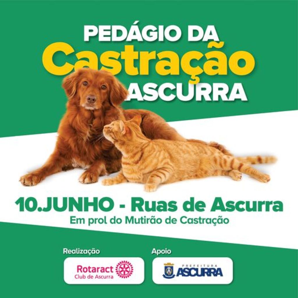 Prefeitura de Ascurra e Rotaract promovem Pedágio da Castração.