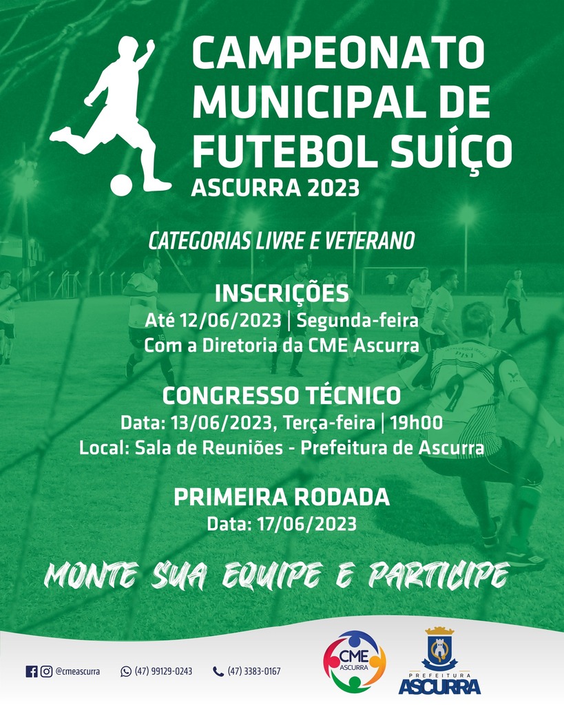 Campeonato Municipal de Futebol Suíço de Ascurra 2023!