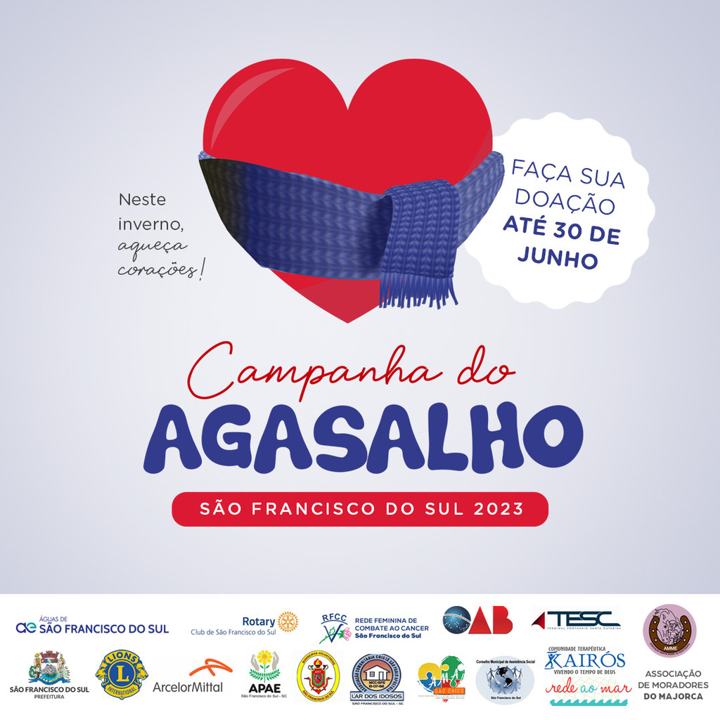 Campanha do Agasalho 2023 “neste inverno aqueça o coração” segue até o final do mês em São Francisco do Sul