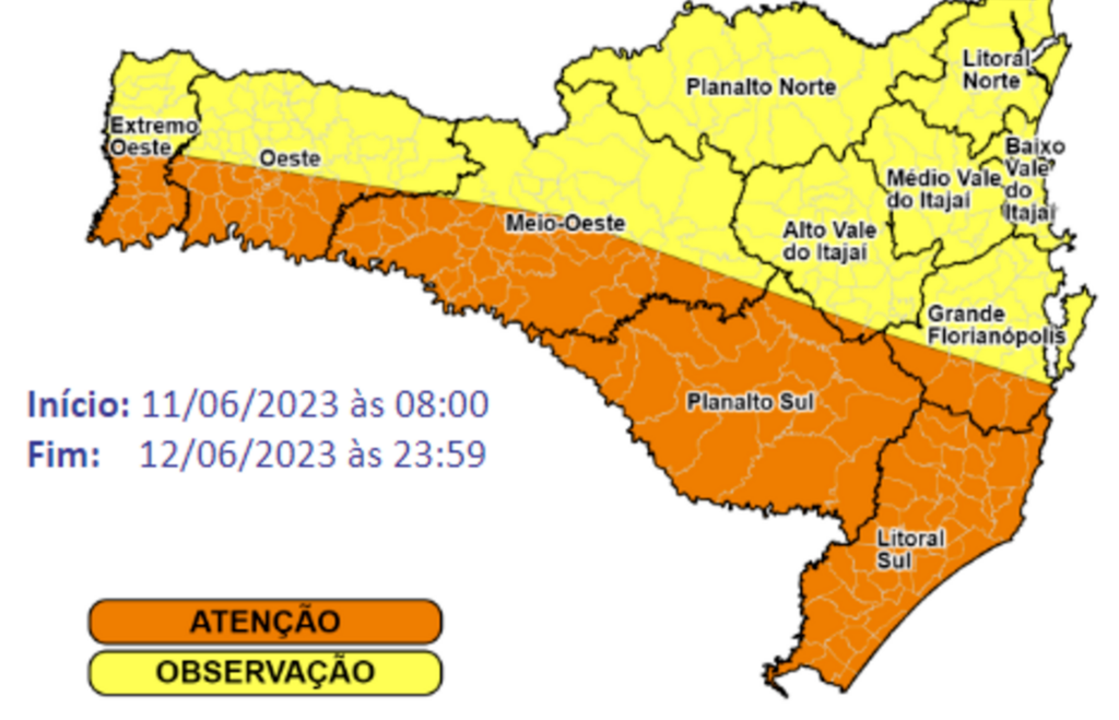 Defesa Civil alerta para declínio acentuado das temperaturas entre domingo e segunda-feira