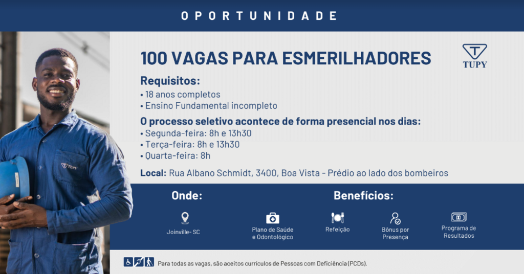 Tupy abre mais 100 vagas de emprego em Joinville