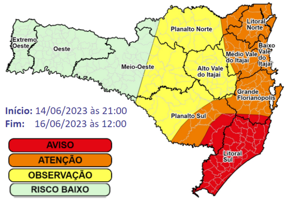 Defesa Civil emite Aviso Especial para chuva persistente e volumosa