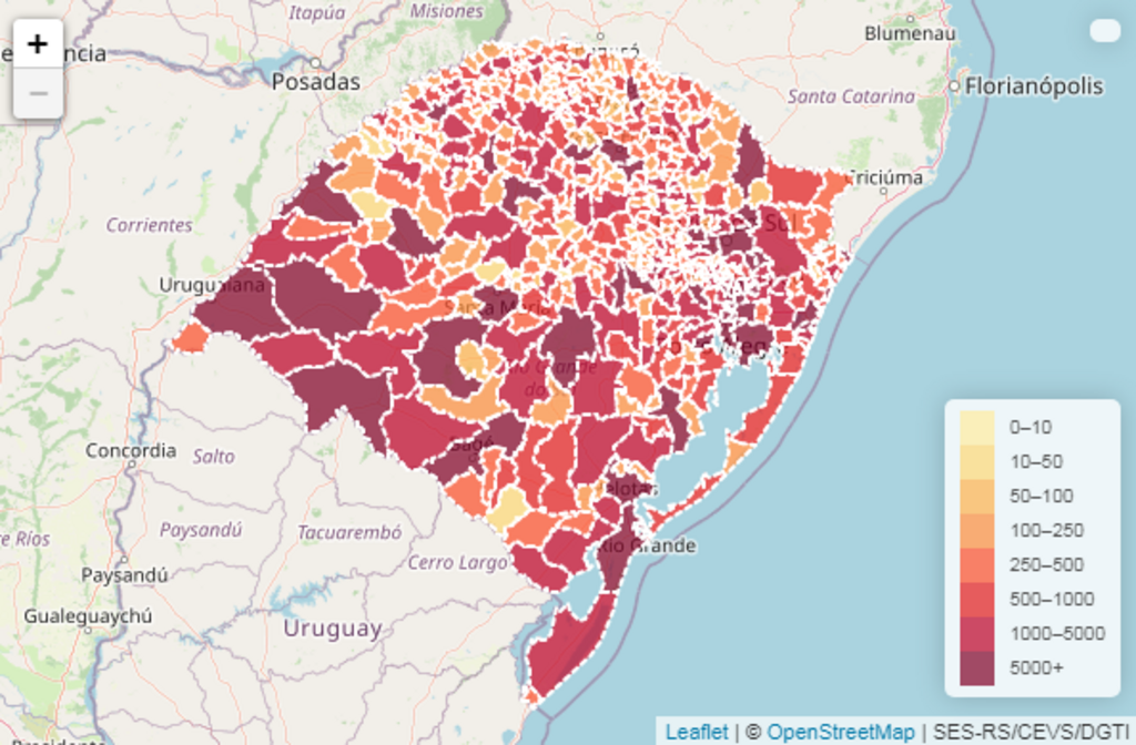 RS confirma 142 mortes por Covid-19 em 24 horas