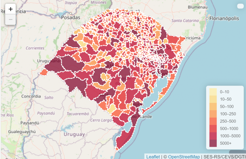 Rio Grande do Sul confirma mais 252 mortes por Covid-19