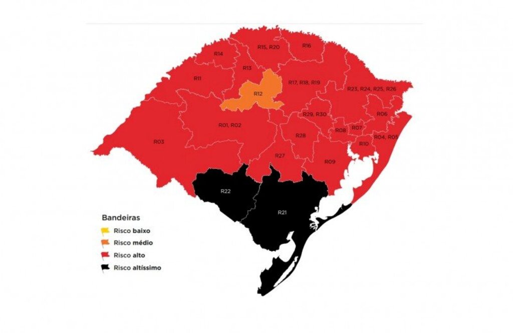 Estado recusa todos pedidos, e duas regiões ficam na bandeira preta