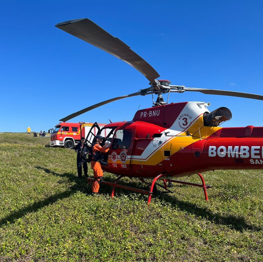 Batalhão de Operações Aéreas do CBMSC atende bebê de 4 meses em parada cardiorrespiratória em Ilhota