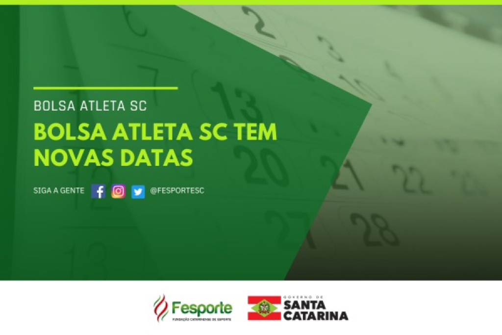 Programa Bolsa Atleta SC tem novas datas