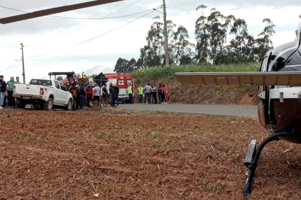 Adolescente de 14 anos cai de trator e sofre traumatismo cranioencefálico em SC