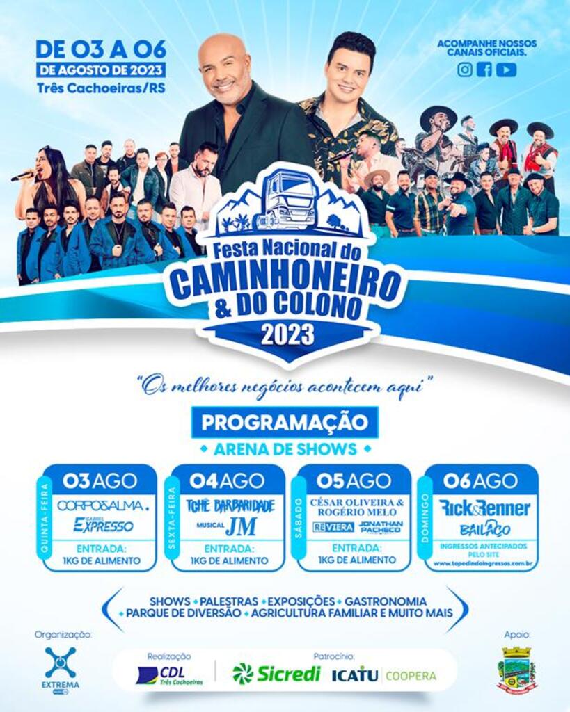 SÃO JOÃO DO SUL RECEBE CONVITE PARA A FESTA NACIONAL DO CAMINHONEIRO E DO COLONO DE TRÊS CACHOEIRAS