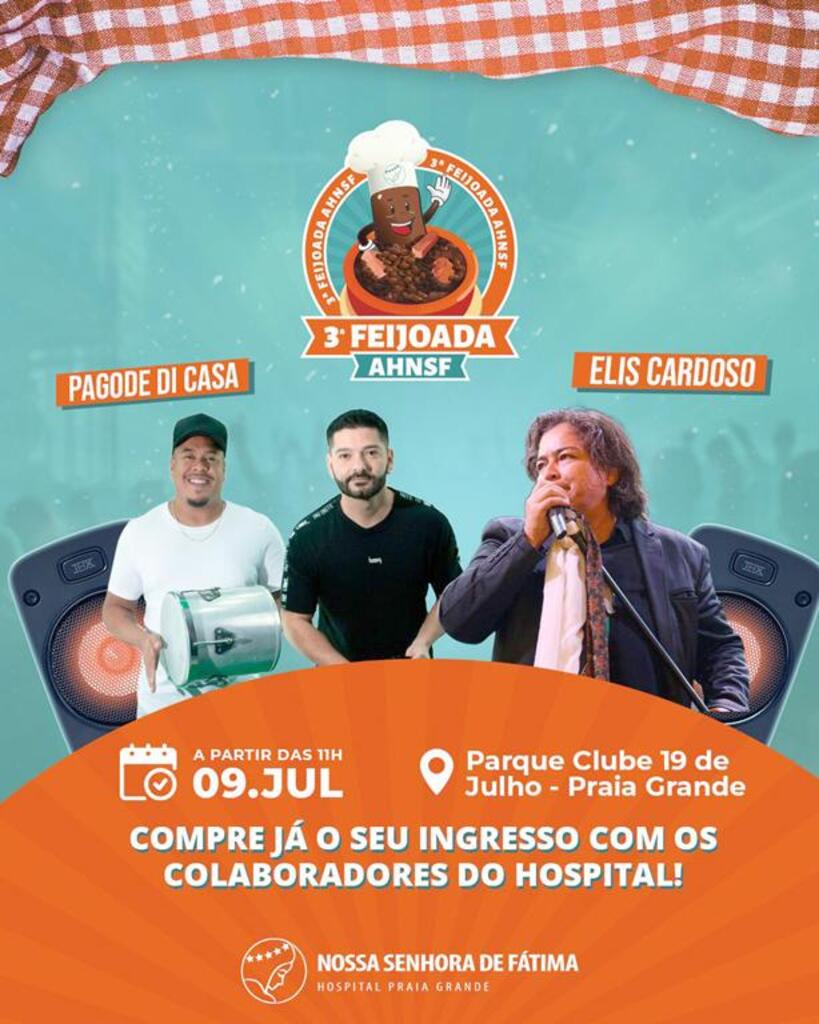 3ª FEIJOADA DA AHNSF ACONTECE NESTE DOMINGO (09), EM PRAIA GRANDE