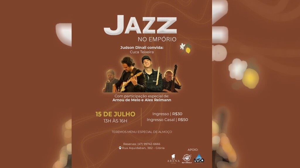 Jazz no Empório ocorre este final de semana em Joinville