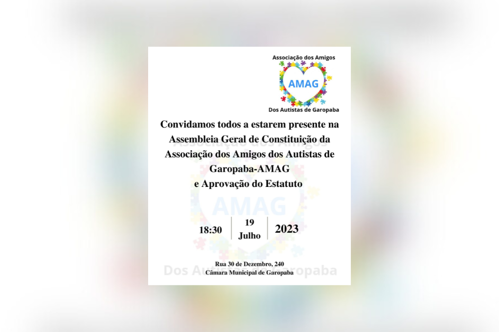 Associação dos Amigos dos Autistas de Garopaba fará Assembleia nesta quarta (19)