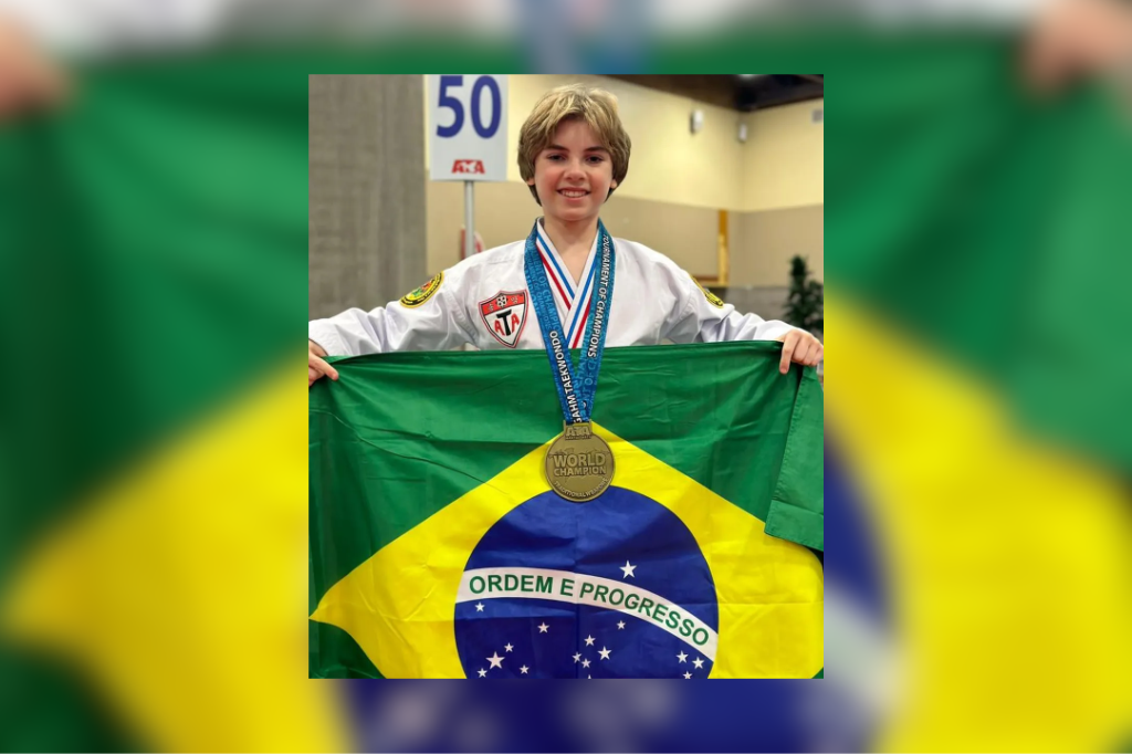  - Davi Muller foi campeão mundial de taekwondo songahm — Foto: Arquivo pessoal