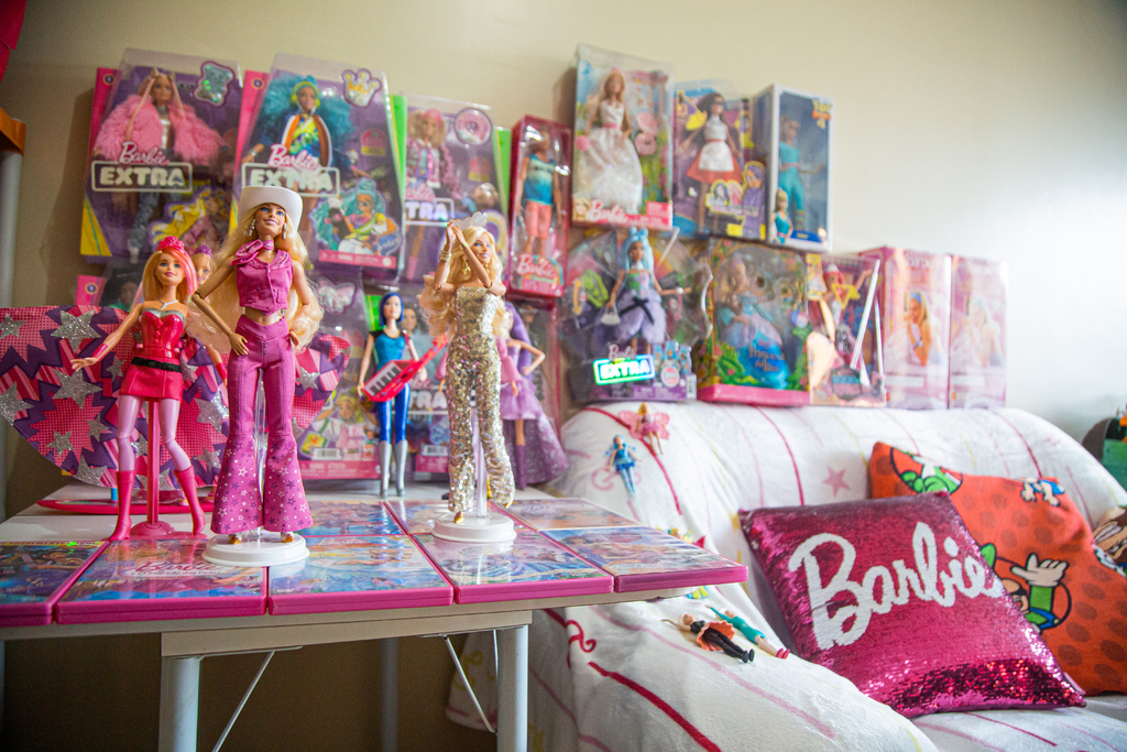 Paixão, criatividade e muito rosa fazem parte da rotina de colecionadores da boneca Barbie em Santa Maria
