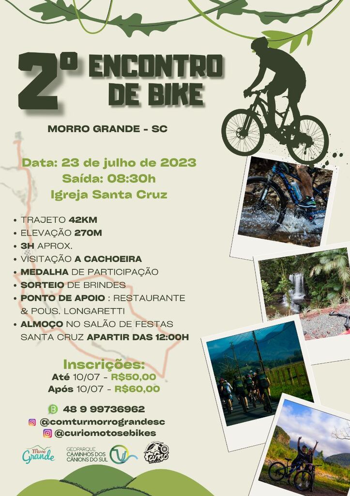 DOMINGO É DIA DE 2º ENCONTRO DE BIKE DE MORRO GRANDE