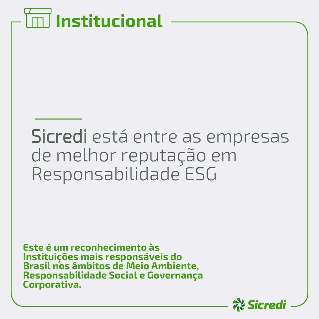 Sicredi está entre as empresas de melhor reputação em Responsabilidade ESG