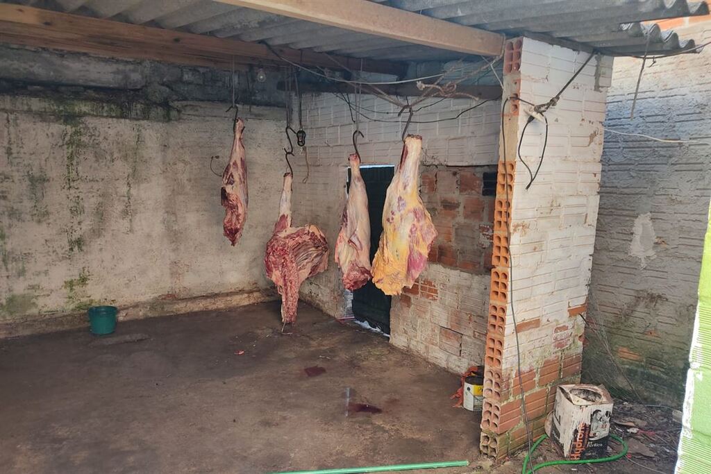 Foto: Polícia Civil - 240kg de carne avaliadas em R$ 3.840 foram apreendidas