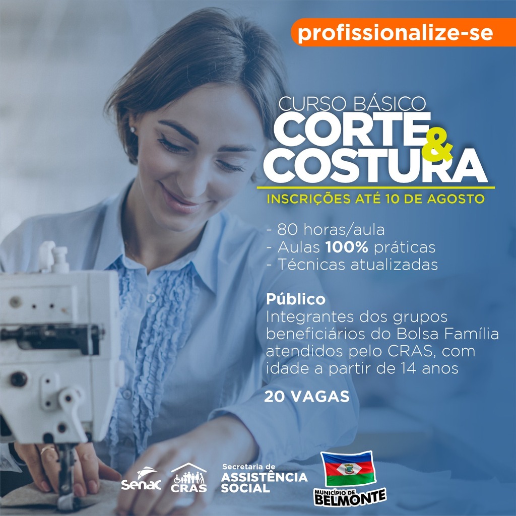 Abertas inscrições para Curso de Corte e Costura