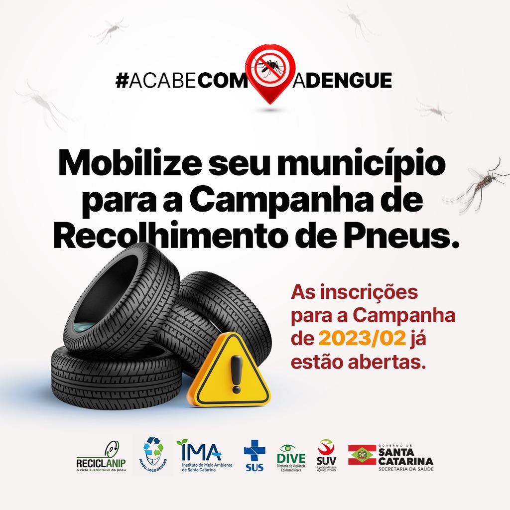 Inscrições abertas para a semana de mobilização para recolhimento de pneus