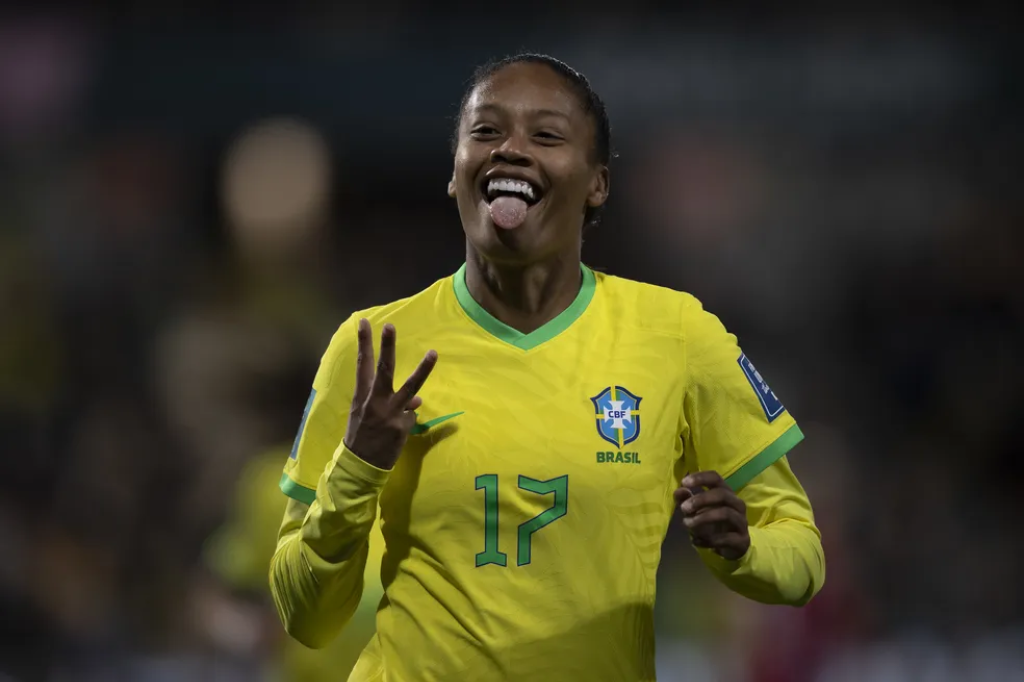  - Ary Borges marcou três vezes na goleada do Brasil sobre o Panamá na Copa do Mundo Feminina — Foto: Thaís Magalhães / CBF